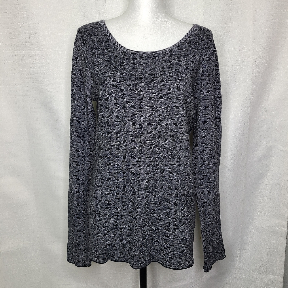 Margaret O'Leary Sweater‎ Size Large Gray Abstact Design CottonbRound Neck